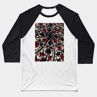 Red & Blue Flowers Baseball T-Shirt